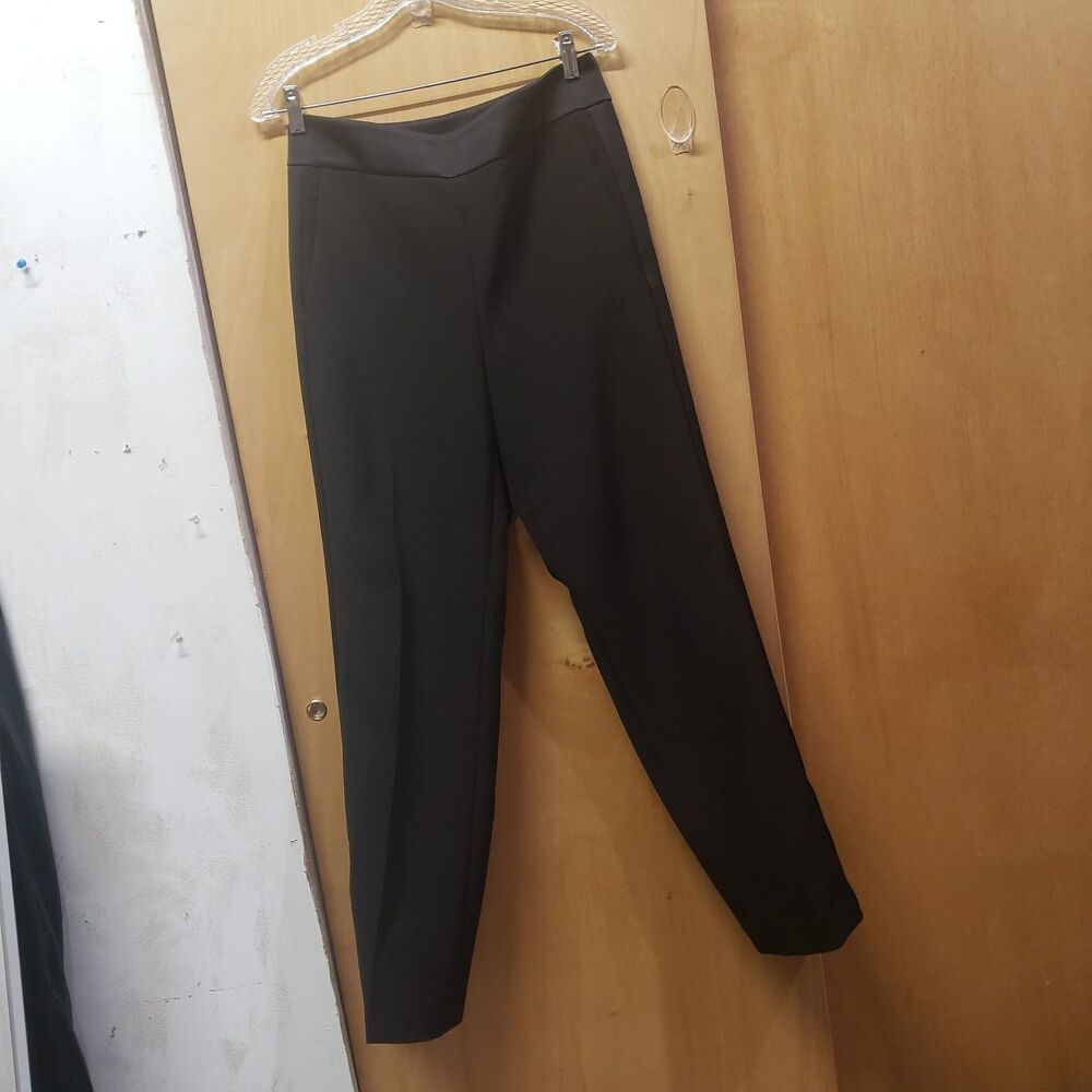 Ann Taylor black tuxedo ankle-length dress pants Sz 4p Waist 14.5" Inseam 31"